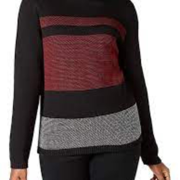 Karen Scott Color-Blocked Turtleneck Sweater - Picture 2 of 11